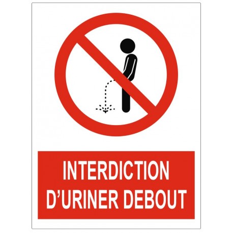 Panneau interdiction d'uriner debout