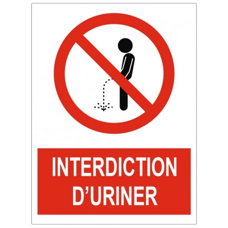 Panneau interdiction d'uriner