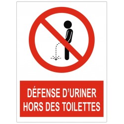 Panneau interdiction défense d'uriner hors des toilettes