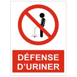Panneau interdiction défense d'uriner