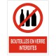 Panneau bouteilles en verre interdites