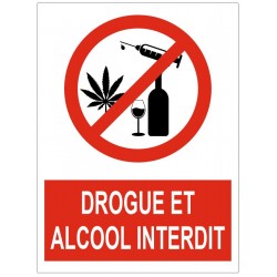 Panneau drogue et alcool interdit sigle