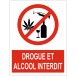 Panneau drogue et alcool interdit sigle (REFAB1357)