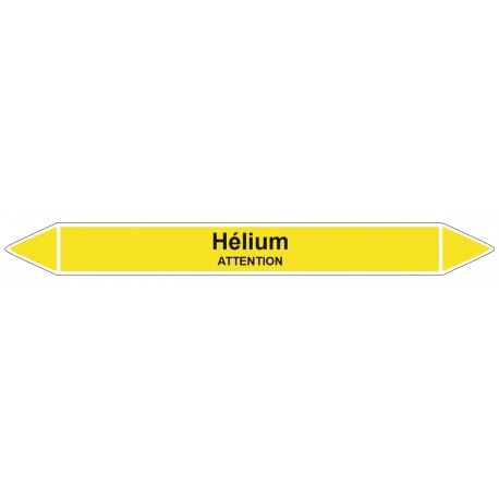Marquage tuyauterie hélium attention