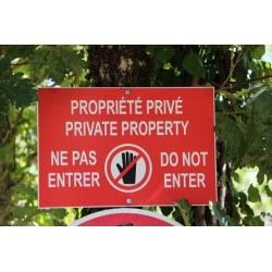 Panneau propriété privé ne pas entrer (version anglaise) REFAB373