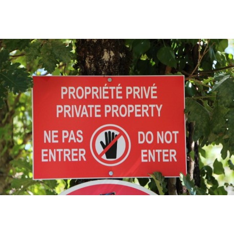 Panneau propriété privé ne pas entrer