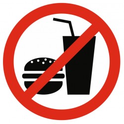 Panneau interdiction de manger ou boire