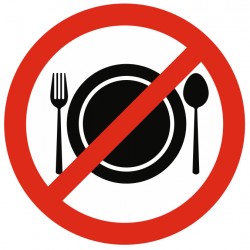 Panneau interdiction de manger