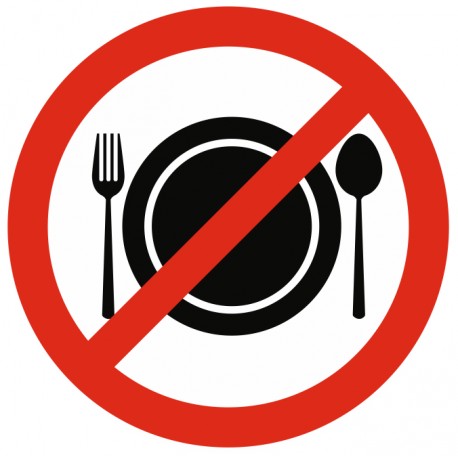 Panneau Interdiction De Manger Sigle Assiette Et Couverts Sticker