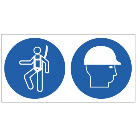 Affiche de sécurité: AVIS Port du casque de sécurité obligatoire
