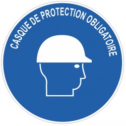 Panneau casque de protection obligatoire