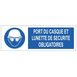 Pictogramme Port du casque et lunette de protection