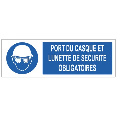 Pictogramme Port du casque et lunette de protection