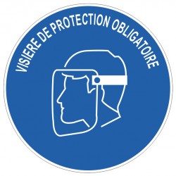 Panneau pictogramme visiere de protection obligatoire