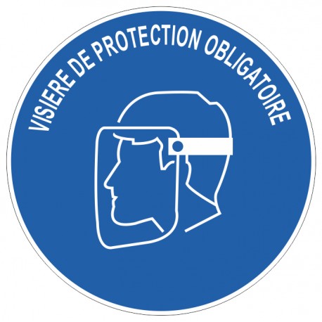 Panneau pictogramme visiere de protection obligatoire