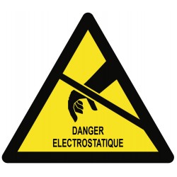 Panneau texte danger électrostatique