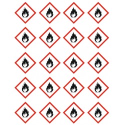 Autocollant danger inflammable (lot 20)