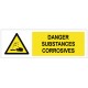 Panneau danger substances corrosives
