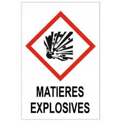 Panneau attention matieres explosives pictogramme