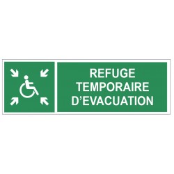 Panneau evacuation refuge temporaire