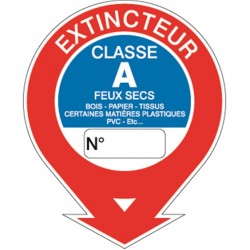 Adhesif extincteur classe ABC