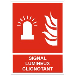 Panneau signal lumineux clignotant indiquer alarme incendie
