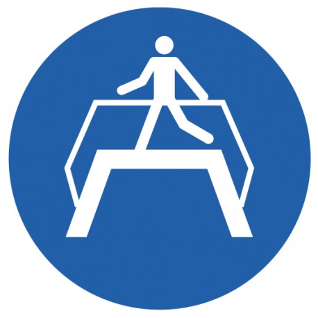 Panneau ISO 7010 M023 – Utiliser la passerelle / Passage obligatoire par la passerelle piétonne