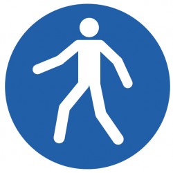 Panneau ISO 7010 M024 – Utiliser le passage piéton / Cheminement piéton obligatoire