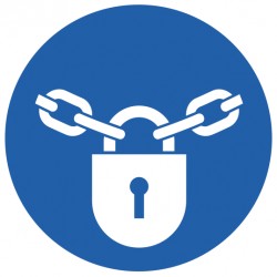 Panneau ISO 7010 M028 – Verrouillage obligatoire / Maintenir les armoires et installations dangereuses verrouillées