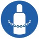 Panneau ISO 7010 M046 – Arrimage obligatoire des bouteilles de gaz / Prévention des chutes et des fuites de gaz