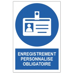 Panneau Enregistrement personnalisé obligatoire logo