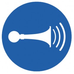 Panneau ISO 7010 M029 – Utilisation obligatoire du klaxon / Avertisseur sonore obligatoire en zone de circulation