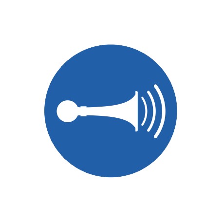 Panneau ISO 7010 M029 – Utilisation obligatoire du klaxon / Avertisseur sonore obligatoire en zone de circulation