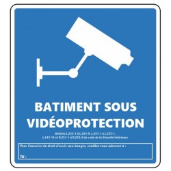 Panneau batiment sous videoprotection