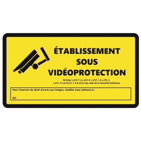 Panneau espace sous videoprotection