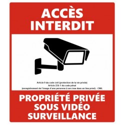 Panneau etablissement sous videoprotection