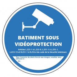 Panneau batiment sous video protection