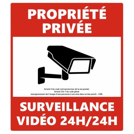 Panneau videosurveillance 24H /24