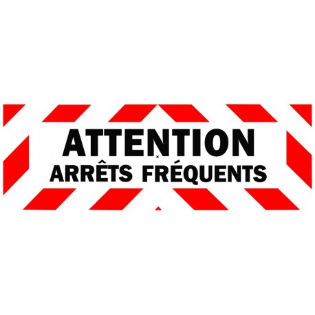 Autocollant attention arrêts fréquents (jaune)