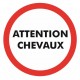 Autocollant Attention chevaux fer