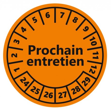 Autocollant calendrier prochaine inspection