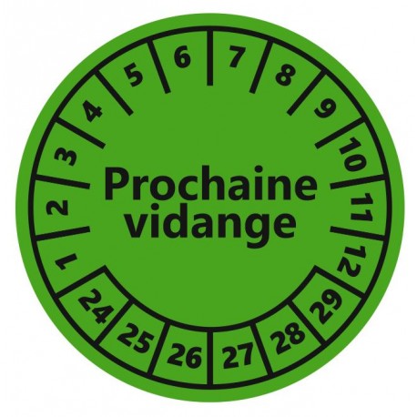 Autocollant calendrier prochain entretien