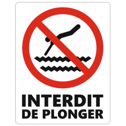 Panneau interdit de courir dans la piscine