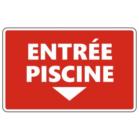 Panneau entrée piscine (rouge) gauche