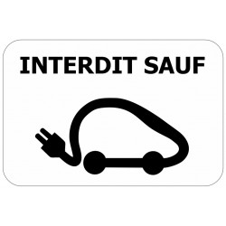 Panneau stationnement interdit sauf véhicule électrique