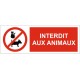 Panneau interdit aux animaux picto 