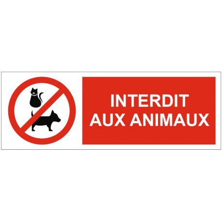 Panneau interdit aux animaux picto 