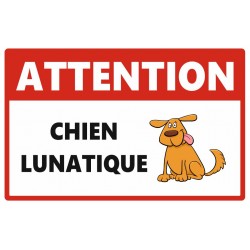 Panneau attention chien de mauvaise humeur