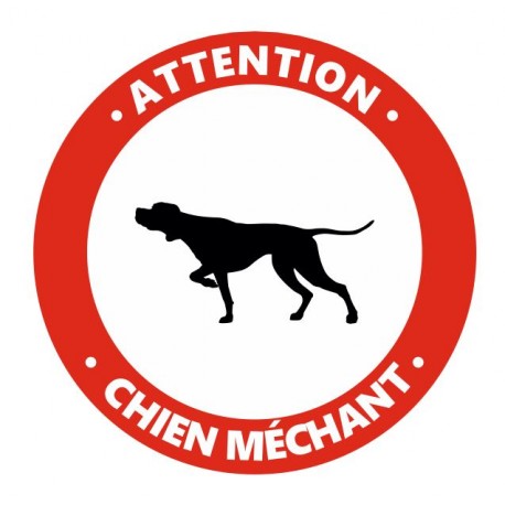 Panneau danger chien méchant