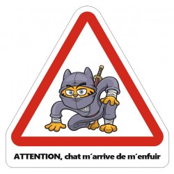 Panneau attention aux chats (humour)